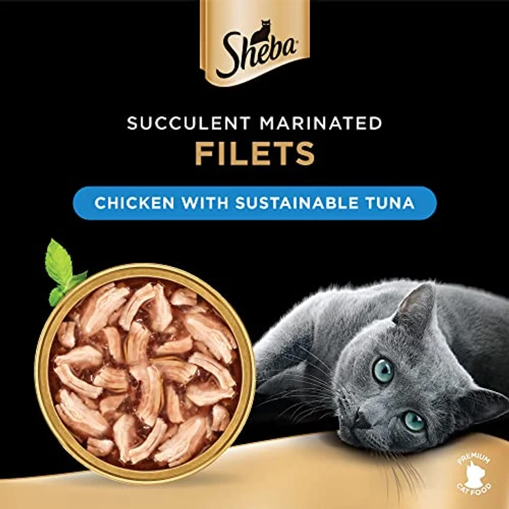Sheba Schale Filets Huhn mit Thunfisch MSC, Katzen-Nassfutter in nachhaltiger 60g Portion, ohne künstliche Farb- und Konservierungsstoffe – Bild 2