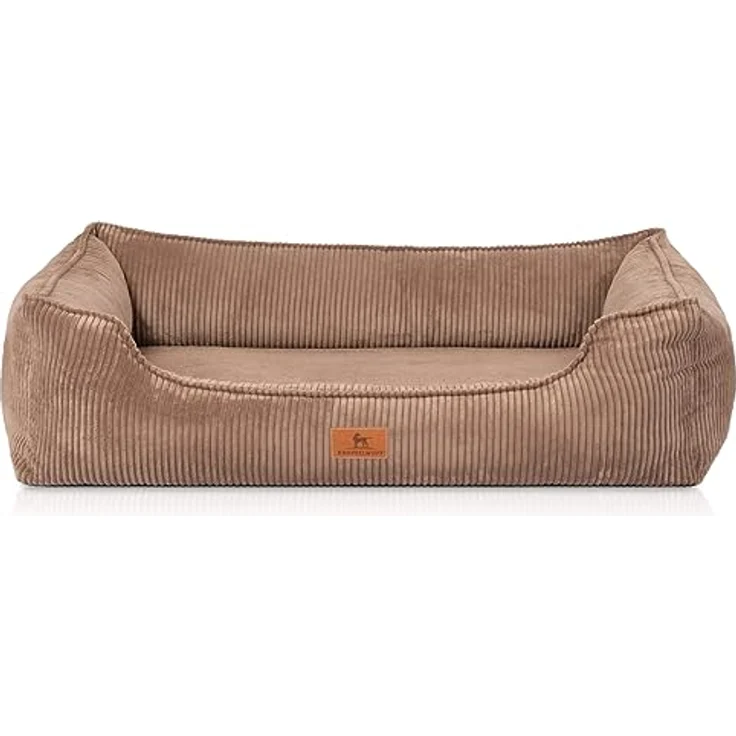Knuffelwuff Hundebett Nunavut S 70 x 50cm, orthopädisches Cordbett mit abnehmbaren Bezug, braun, rutschfest, für große, mittelgroße und kleine Hunde – Bild 2