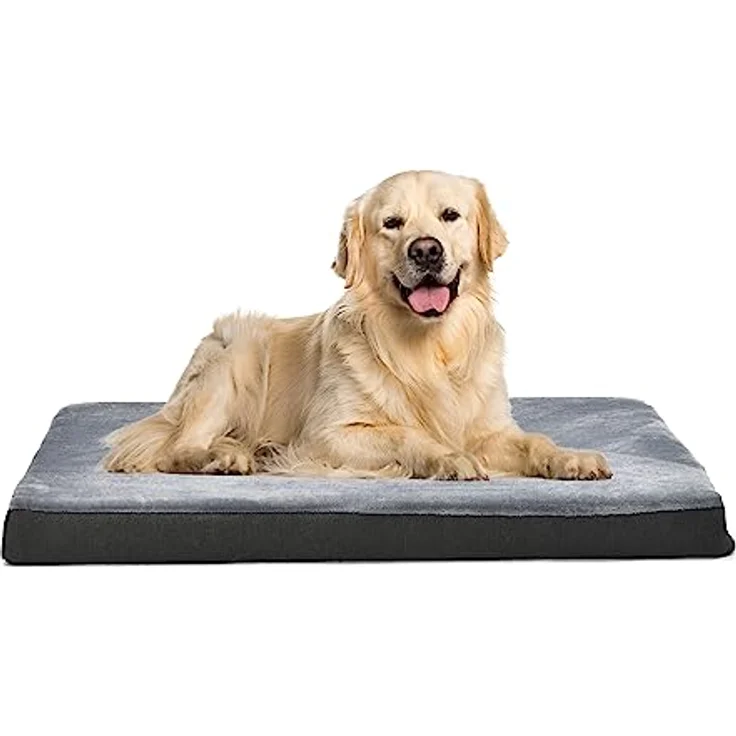 Amazon Basics Große Kühlgel-Matratze für Hunde, Memoryschaum mit abnehmbarem, waschbarem Bezug, grau, 89 x 56 x 8 cm – Bild 2