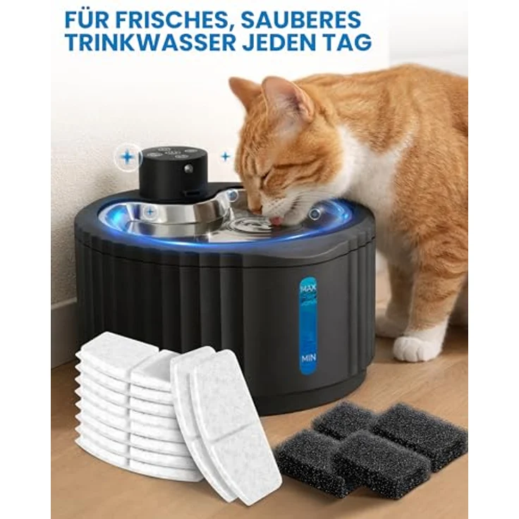 Miaura® 20er Pack Katzenbrunnen Filter, hochwertige Ersatzfilter für Miaura Trinkbrunnen, 10 Monate Vorrat, einfache Handhabung, für kristallklares Wasser – Bild 4