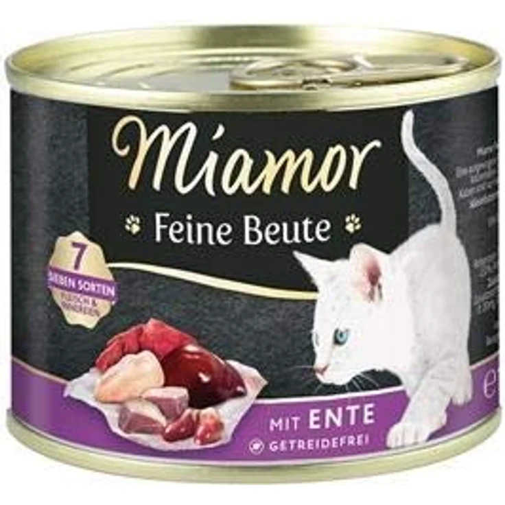 Miamor Feine Beute Ente, Katzen-Nassfutter in fleischreicher Qualität, 12x185g – Bild 2