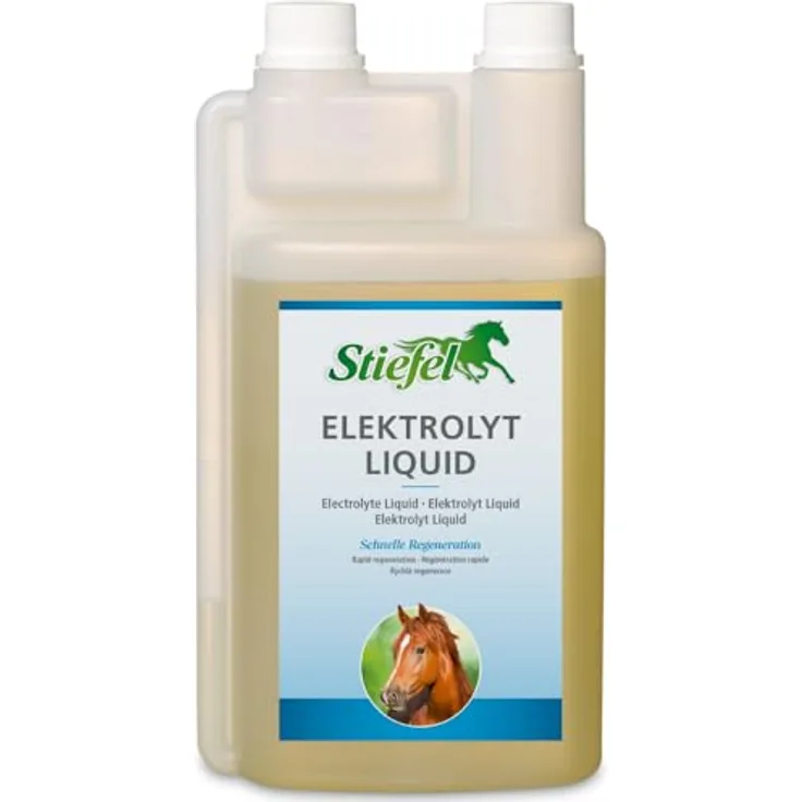 Stiefel Elektrolyt Liquid für Pferde, flüssige Elektrolyte zum Ausgleich von Verlusten bei Hitze & Anstrengung, schnelle Regeneration, 1l mit Dosierflasche