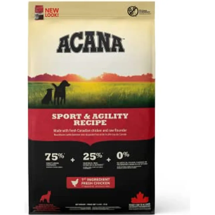 Acana Sport, Hunde-Trockenfutter mit frischen Zutaten, 17 kg Packung