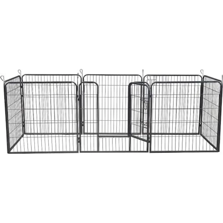 Mucola Welpenauslauf Freigehege 8-teilig, stabiles Metallgehege 80 x 80 cm, witterungsbeständig, flexibel aufstellbar, entgratet, für Indoor/Outdoor Nutzung – Bild 3