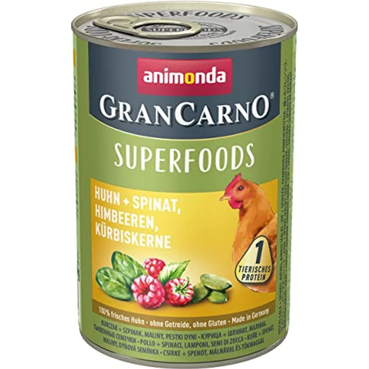 animonda GranCarno Hunde Nassfutter Superfoods Variation, 6 x 400g, getreidefreies Hundenassfutter ohne Zucker, mit frischen fleischigen Zutaten für ausgewachsene Hunde – Bild 2
