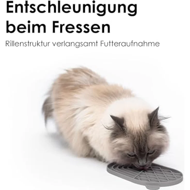 LucyBalu® ZENPAD Schleckmatte für Katzen | Lebensmittelechte Silikonmatte zum Schlecken | Rutschfest, Leicht zu Reinigen, Taupe – Bild 4