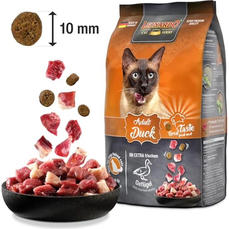 Leonardo Adult Duck, Katzen-Trockenfutter Sparpaket, 2 x 15 kg mit 30% frischem Geflügelfleisch, für gesunde Ernährung und glänzendes Fell – Bild 3