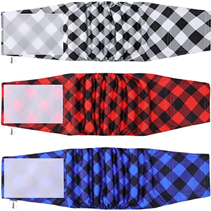 Avont Wiederverwendbare Hunde-Windeln, 3 Stück Bauchband für Rüden, waschbar, Plaid, für Inkontinenz, 6 Größen verfügbar – Bild 1