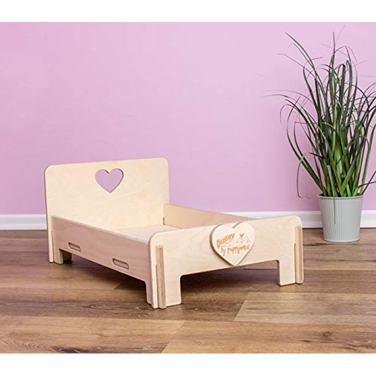 Bunny Nature Tierbett Schlummerkiste aus Birkenholz, erhöhte Liegefläche, 30,7 x 21,5 x 51,8 cm – Bild 5