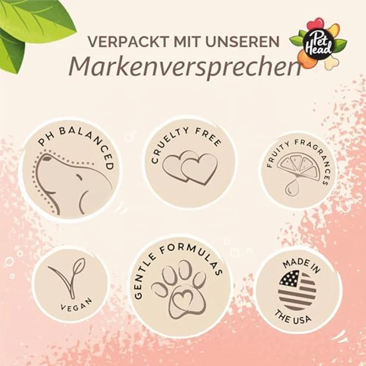 Pet Head Quick Fix Schaumshampoo ohne Ausspülen für Hunde, Pfirsichduft, sanfte Pflege mit natürlichen Ölen, 200ml – Bild 5
