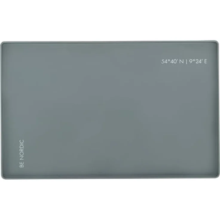 TRIXIE BE Nordic Napfunterlage, grau, Silikon mit erhöhtem Rand und rutschfestem Design, 48 × 30 cm – Bild 1