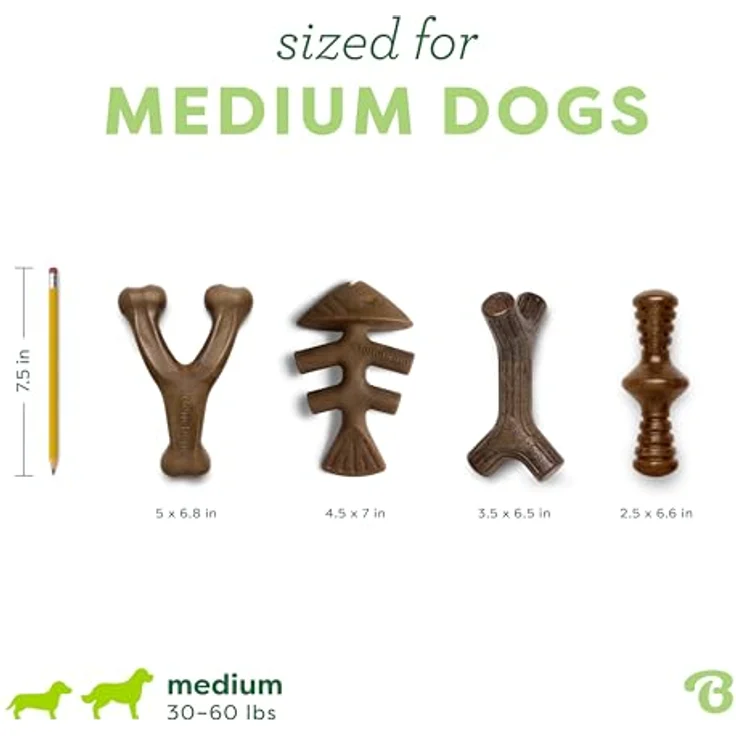Benebone Durable Dog Chew Toy Box, 4-teiliges Set für aggressive Kaucher mit Wishbone, Fishbone, Stick & Zaggler, Medium – Bild 4