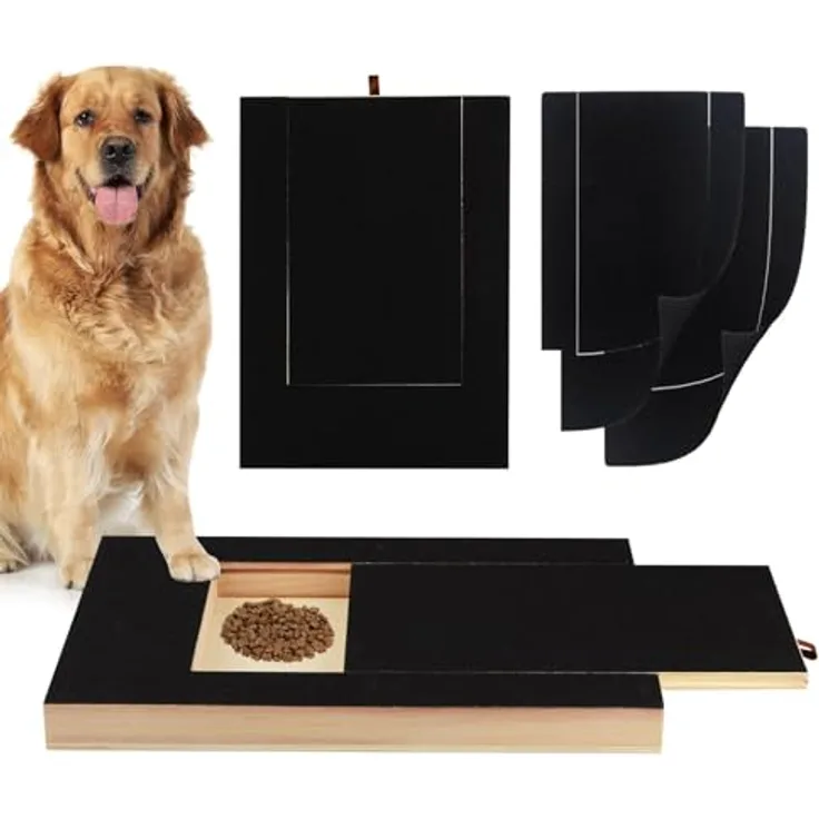 DASHUAIGE Kratzbrett für Hunde mit Leckerlibox, 35x25x3cm, rutschfestes Nagelfeilenbrett für alle Hunderassen