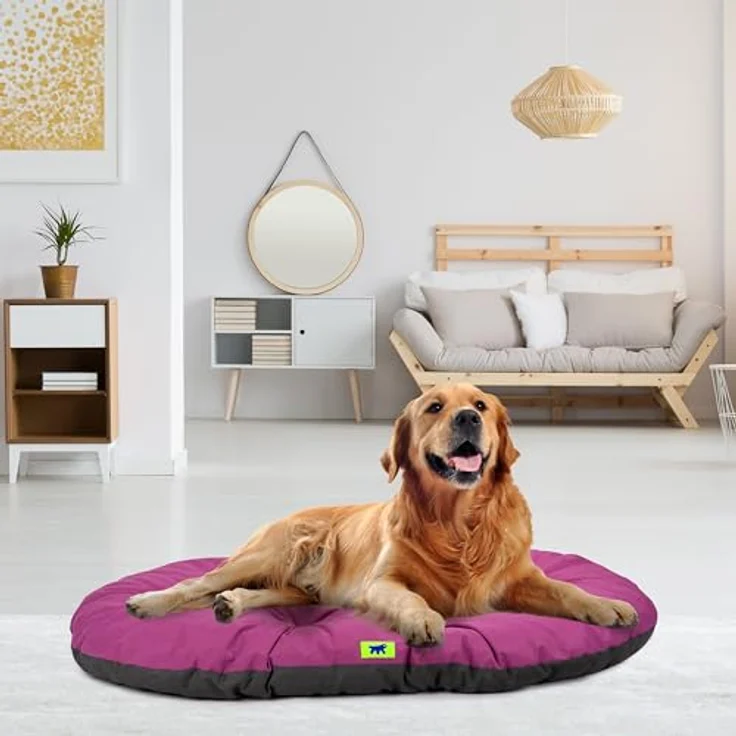 Ferplast Hundebett Relax, doppelseitiges Hundekissen aus Baumwolle, waschbar, 100 x 63 cm, violett – Bild 2