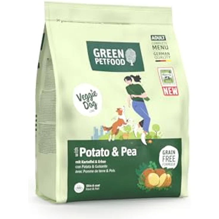 Green Petfood VeggieDog, Trockenfutter mit Kartoffel & Erbse, 900 g, für sensible ausgewachsene Hunde, vegetarisch & getreidefrei, mit Süßkartoffel, 1er Pack – Bild 3