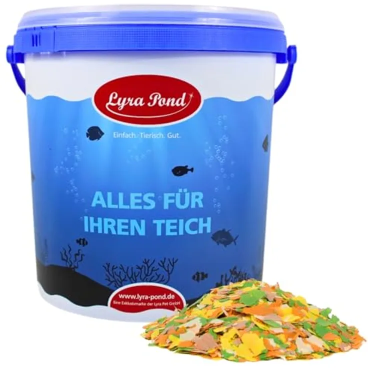 Lyra Pond® Multi Flakes Fischfutter, 2 x 10 L (2,48 kg) für Teichfische, proteinreiche Schwimmfunktion, ideal für Koi-Farben