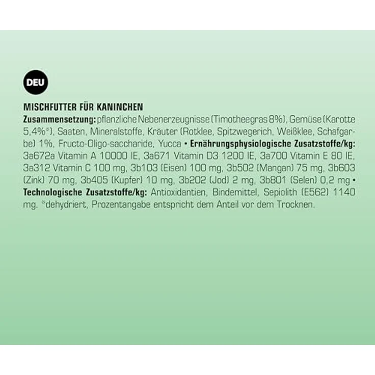 Versele-Laga Cunis Kaninchen Adult Complete, extrudiertes Alleinfutter für Kaninchen, 2 x 1,75 kg, stärkearm und leicht verdaulich – Bild 2