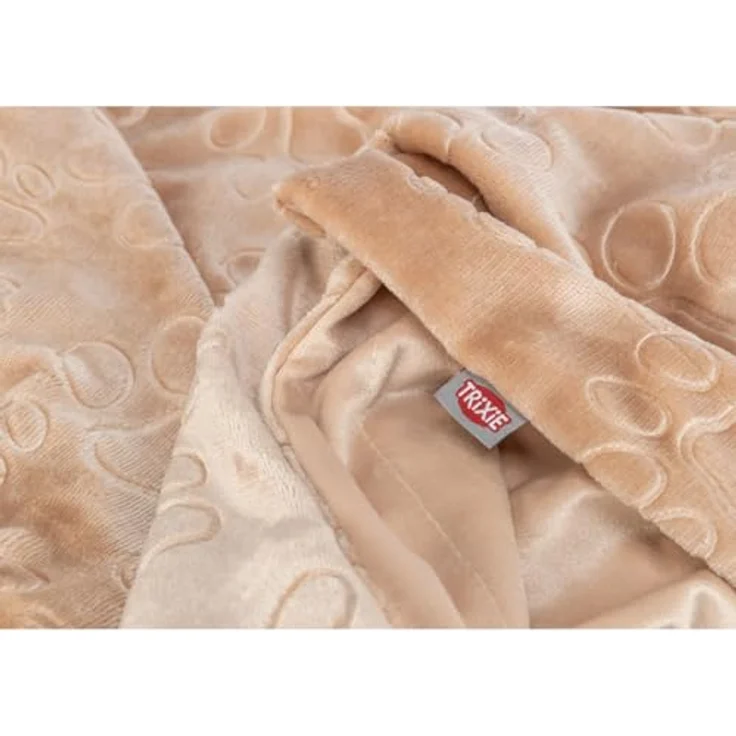 Trixie Hundedecke Barry Softplush Beige, hypoallergenes Hundebett + Katzenbett, 150 x 100 cm, zweischichtiges Design mit Velours-Finish – Bild 5