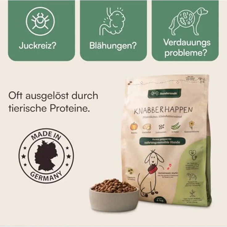 Hunderunde Hunderunde Trockenfutter, 2x4kg, veganes Alleinfutter mit Insektenprotein, Kichererbsen & Süßkartoffeln, fördert Verdauung & Fellglanz – Bild 5