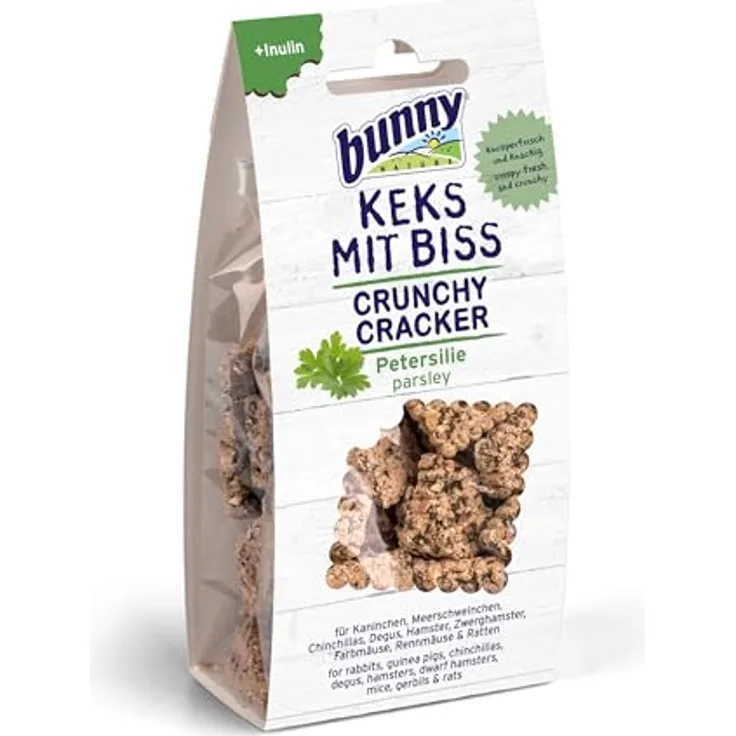 Bunny Keks mit Biss, Snack für Kaninchen und Nagetiere mit Petersilie und wertvollem Inulin, 50 g