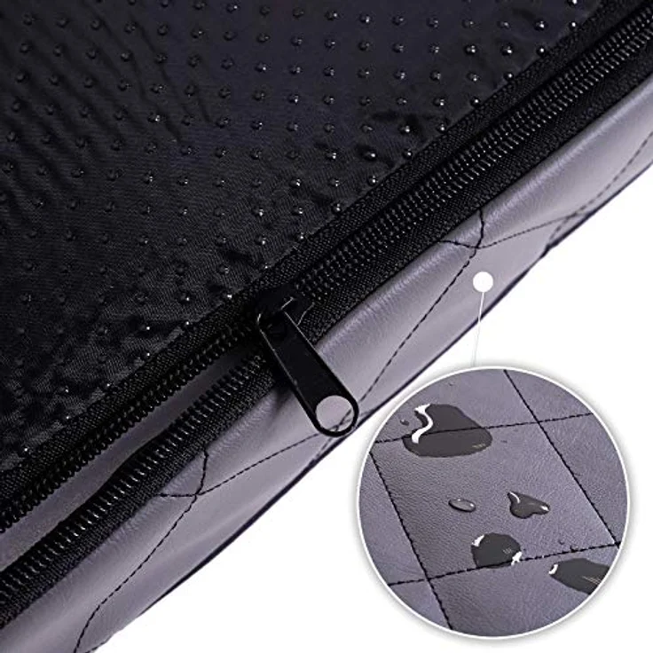 lionto Hundematte orthopädisch, 80x55 cm, Memory-Schaumstoff, gesteppte Liegematte mit abnehmbarem Bezug und Anti-Rutsch-Belag, grau – Bild 4