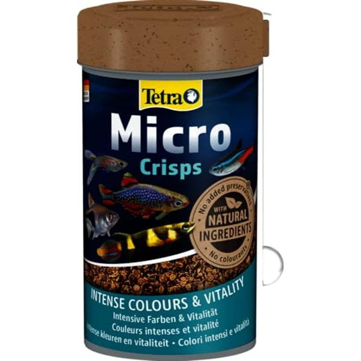 Tetra Micro Crisps 100ml, Fischfutter für kleine Zierfische mit hochwertigen Nährstoffen, rot und grün – Bild 1