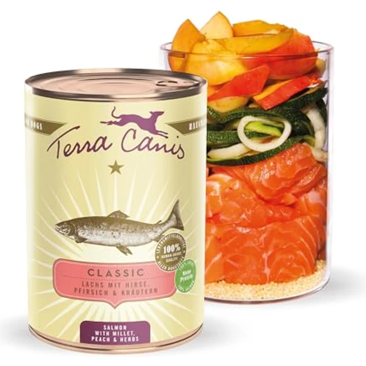 Terra Canis Lachs, Hirse, Pfirsich & Kräuter - Classic Nassfutter, 400g | Premium Hundefutter in 100% Lebensmittelqualität, glutenfrei, allergen- & getreidearm – Bild 1