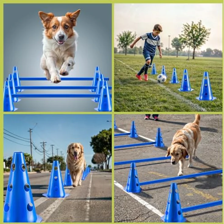 all Pets United® Agility Set Hunde, 3X Steckhürde 100cm mit flexibler Höhenanpassung, wetterfest und sicher für Hundesport – Bild 4