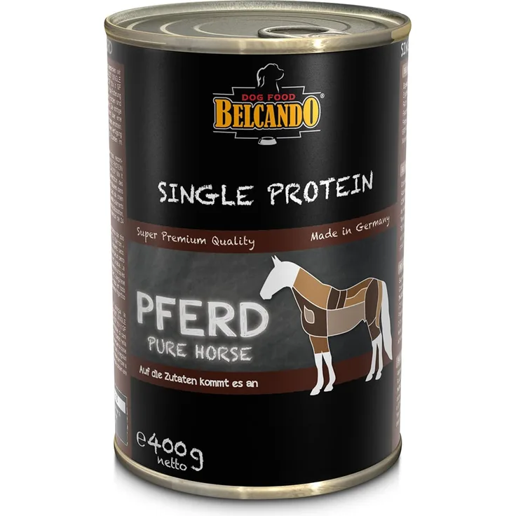 Belcando Single Protein Pferd, Monoprotein Nassfutter für Hunde, 6x400g