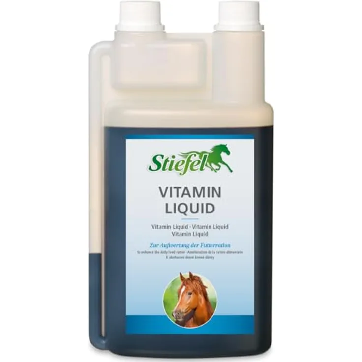 Stiefel Vitamin Liquid für Pferde, hochwertiger Futterzusatz mit Vitaminen, Spurenelementen & Aminosäuren, 1l Dosierflasche