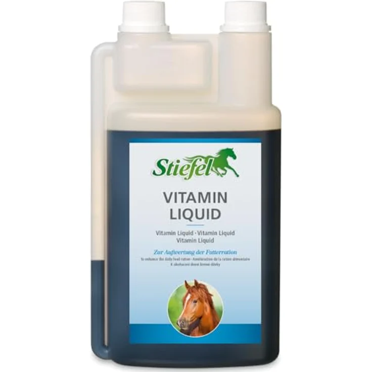 Stiefel Vitamin Liquid für Pferde, hochwertiger Futterzusatz mit Vitaminen, Spurenelementen & Aminosäuren, 1l Dosierflasche – Bild 1