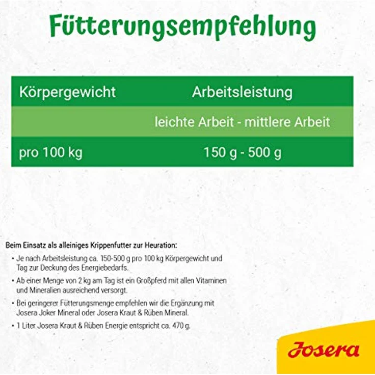 Josera Kraut & Rüben Energie, Pferdefutter (15 kg) | Premium Energiemix, getreidefrei, stärkere reduziert, Muskelaufbau mit Pflanzenproteinen, klimaneutral – Bild 3