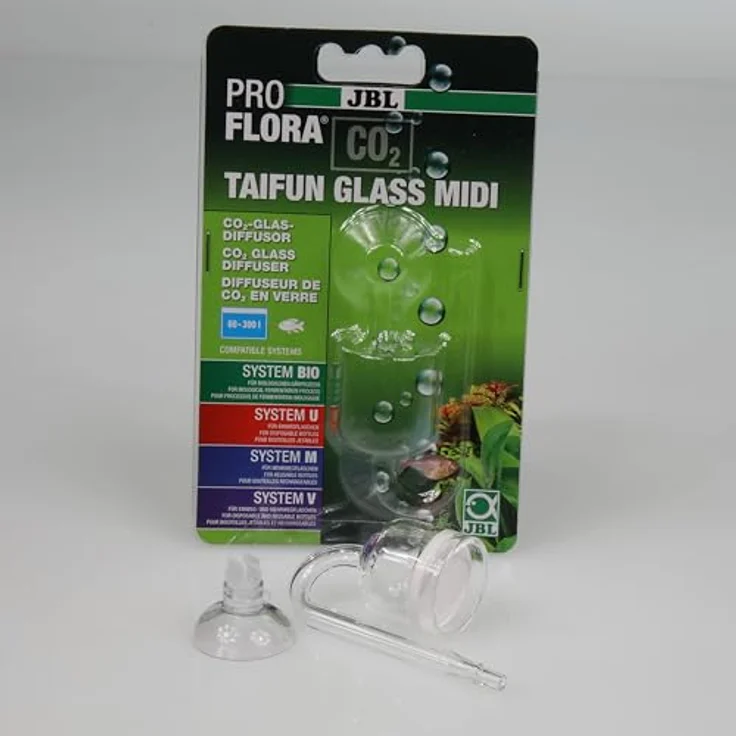 JBL PROFLORA CO2 Taifun Glass MIDI, Glas-Diffusor für Aquarien bis 300 l mit Spezial-Keramik für feine CO2-Bläschen – Bild 3