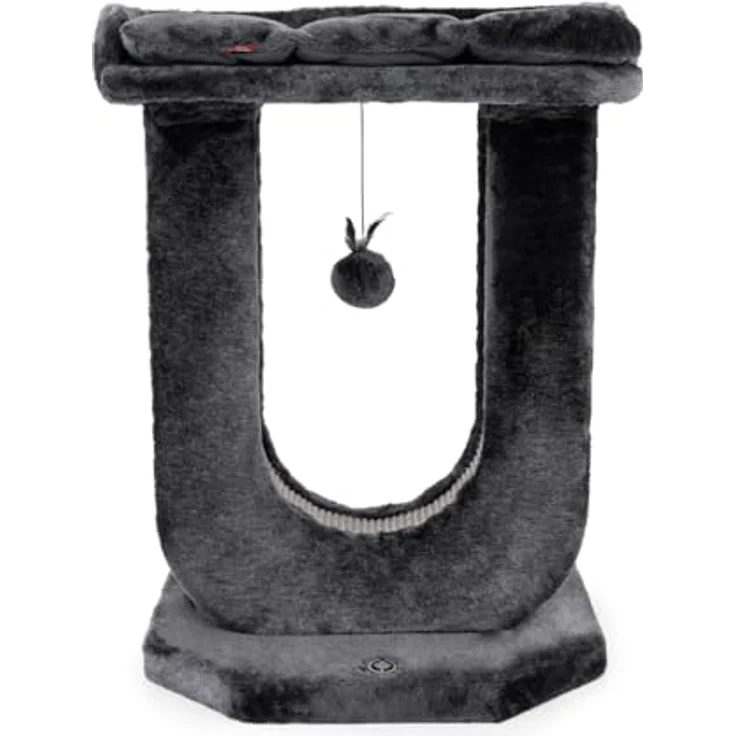 CanadianCat Company Kratzstamm Unique, anthrazit, U-Form mit hochwertigem Kratzteppich und bequemer Liegefläche, ca. 50 x 40 x 73 cm – Bild 2