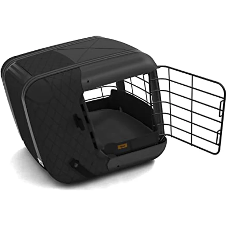 4Pets Dog Caree Transportbox für Haustiere bis 15 kg, Black Series, hohe Sicherheit für Hunde und Katzen – Bild 2
