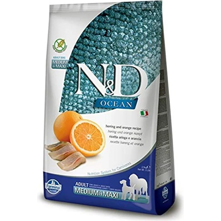 Farmina N&D Ocean Adult Medium Pellets Hundefutter, Trockenfutter mit Hering und Orange, ohne Mais, 12 kg – Bild 4