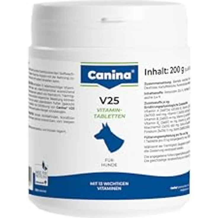 Canina V 25 Vitamintabletten Vet, 200 g für Hunde, freiverkäuflich