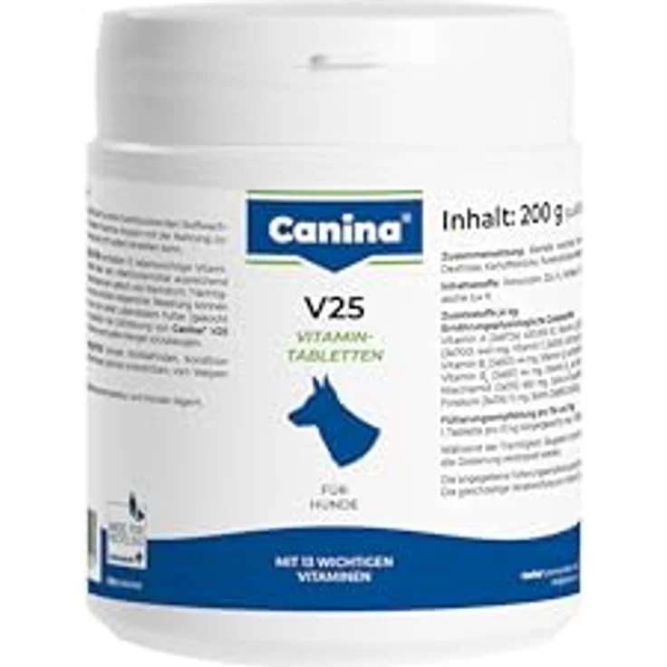 Canina V 25 Vitamintabletten Vet, 200 g für Hunde, freiverkäuflich – Bild 1