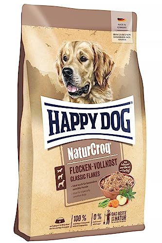 Happy Dog Premium NaturCroq Flocken Vollkost, Hunde-Trockenfutter für ernährungssensible Hunde und Welpen, 1,5 kg