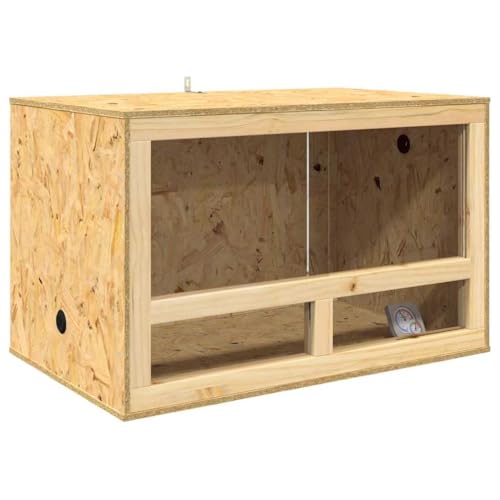 vidaXL Terrarium Braun 80 x 50 x 50 cm, OSB, Robuste Bauweise, Ideal für Reptilien und Nagetiere, Langlebig und Rustikal