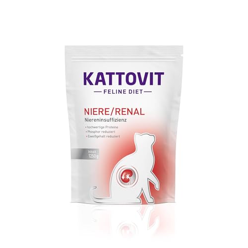 KATTOVIT Niere/Renal Trockenfutter für Katzen, Diät-Alleinfuttermittel mit leicht verdaulichem Huhn, 1.250 g