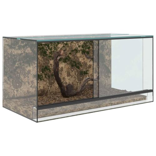 vidaXL Terrarium Transparent 80 x 40 x 40 cm, Glasterrarium mit 360-Grad-Sicht, kratzfest, für Reptilien und Amphibien