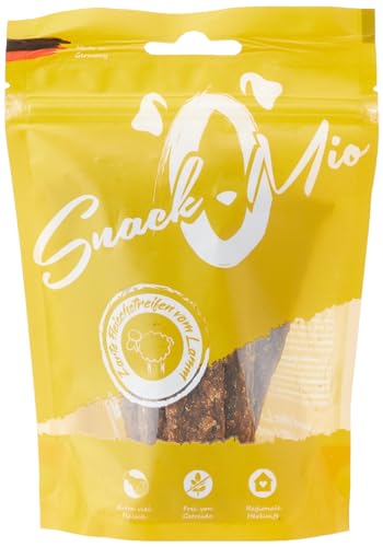 SnackOMio Premium Hundesnack, zarte Lammfleischstreifen, getreidefrei, luftgetrocknet, 1 x 125g