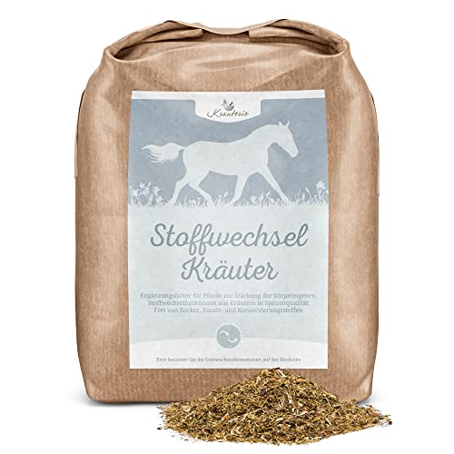 Krauterie Stoffwechsel Kräuter für Pferde, 3000 g - Artgerechtes Ergänzungsfutter für Leber und Nieren, frei von Zusätzen, 100% natürlich