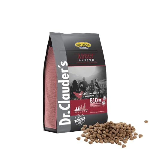 DR.CLAUDER’S Best Choice Adult Medium, Weizenfreies Trockenfutter für kleine und mittelgroße Hunde, 350g Geflügel, Unterstützung der Verdauung, glänzendes Fell, starkes Immunsystem