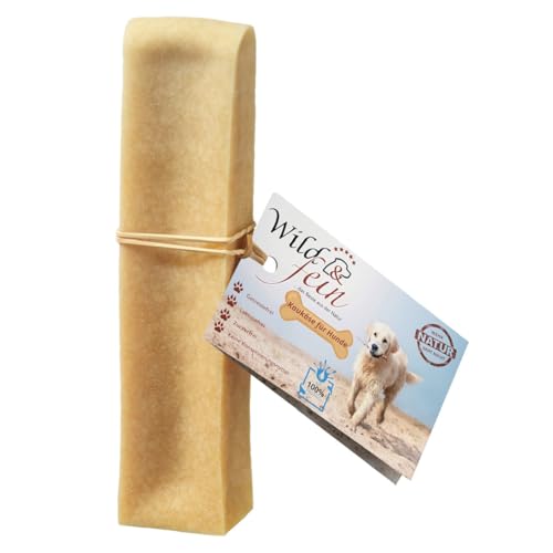 Wild & Fein Kaukäse für Hunde, proteinreicher laktosearmer Kauartikel zur Zahnreinigung, 100g