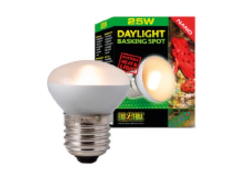 Exo Terra Daylight Basking Spot NANO, Breitspektrum-Tageslichtlampe für Terrarien, 25W, E27, Silber
