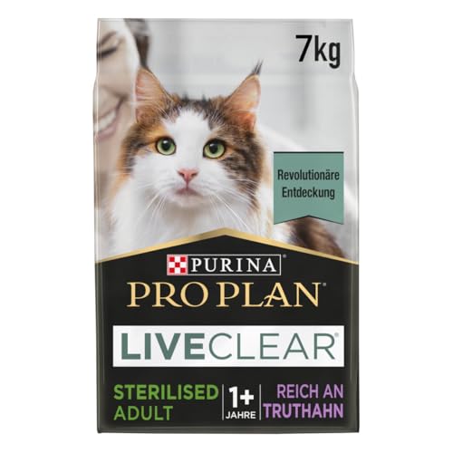 Pro Plan Liveclear Sterilised Adult Katzenfutter mit Truthahn, 7 kg - Reduziert Allergene, fördert gesunde Nieren