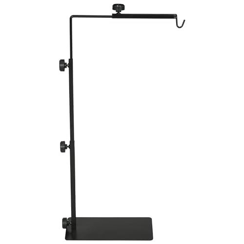 PawHut Reptilien Lampenständer, Verstellbarer Wärmelampenständer 95cm hoch mit stabiler Stahlbasis und 4 Drahtschlitzen