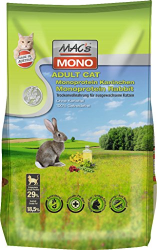 MAC's Katzenfutter getreidefrei Adult Monoprotein Kaninchen, 1.5 kg - hochverdauliche Rezeptur ohne künstliche Zusatzstoffe, Made in Germany